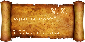 Mojzes Kalliopé névjegykártya